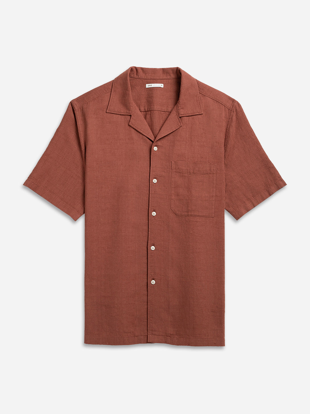 Brick Rockaway Cotton Linen Shirt Mens Camp Collar Pocket Shirt