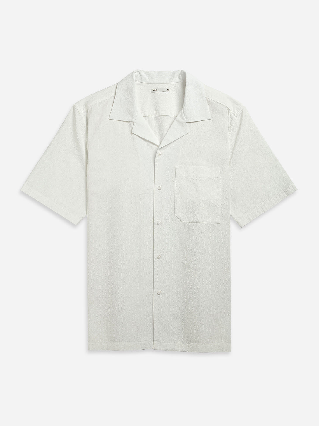 Off White Rockaway Seersucker Shirt Mens Camp Collar Textured Shirt