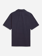 Navy Rockaway Seersucker Shirt Mens Camp Collar Textured Shirt
