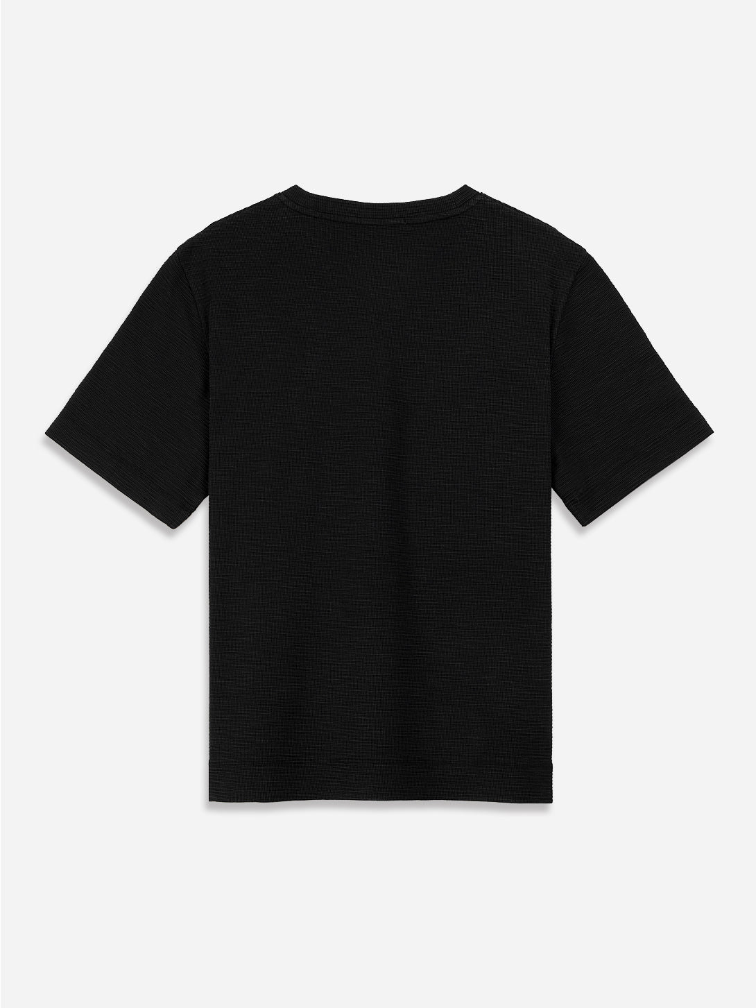 BLACK Baseile Waffle Tee Mens Summer Lightweight Short Sleeve Shirt