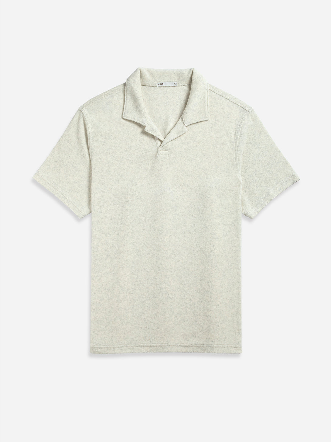 OFF WHITE HEATHER Colby Towel Polo Mens Terry Summer Collared Shirt