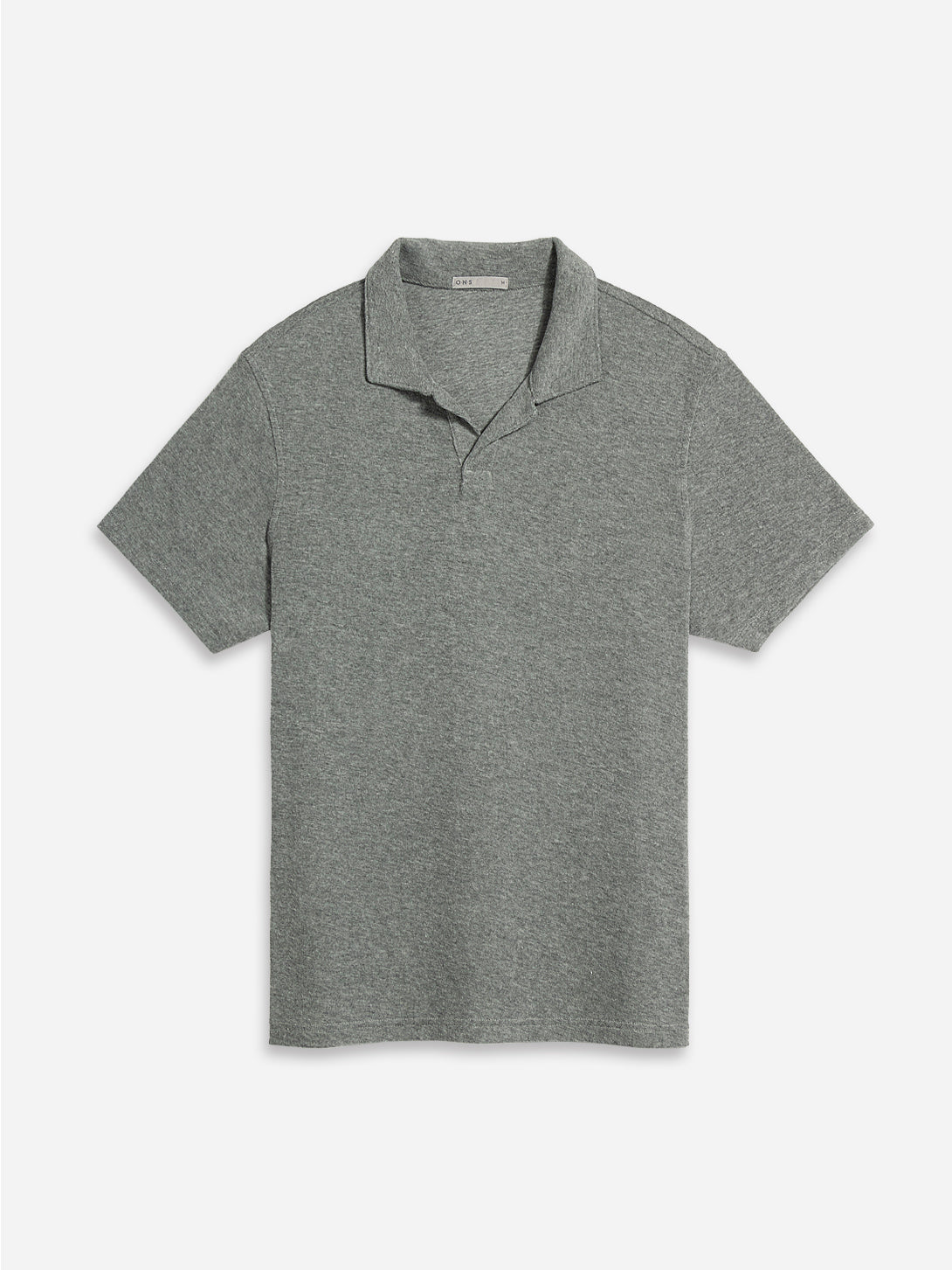 DK SHADOW HEATHER Colby Towel Polo Mens Terry Summer Collared Shirt