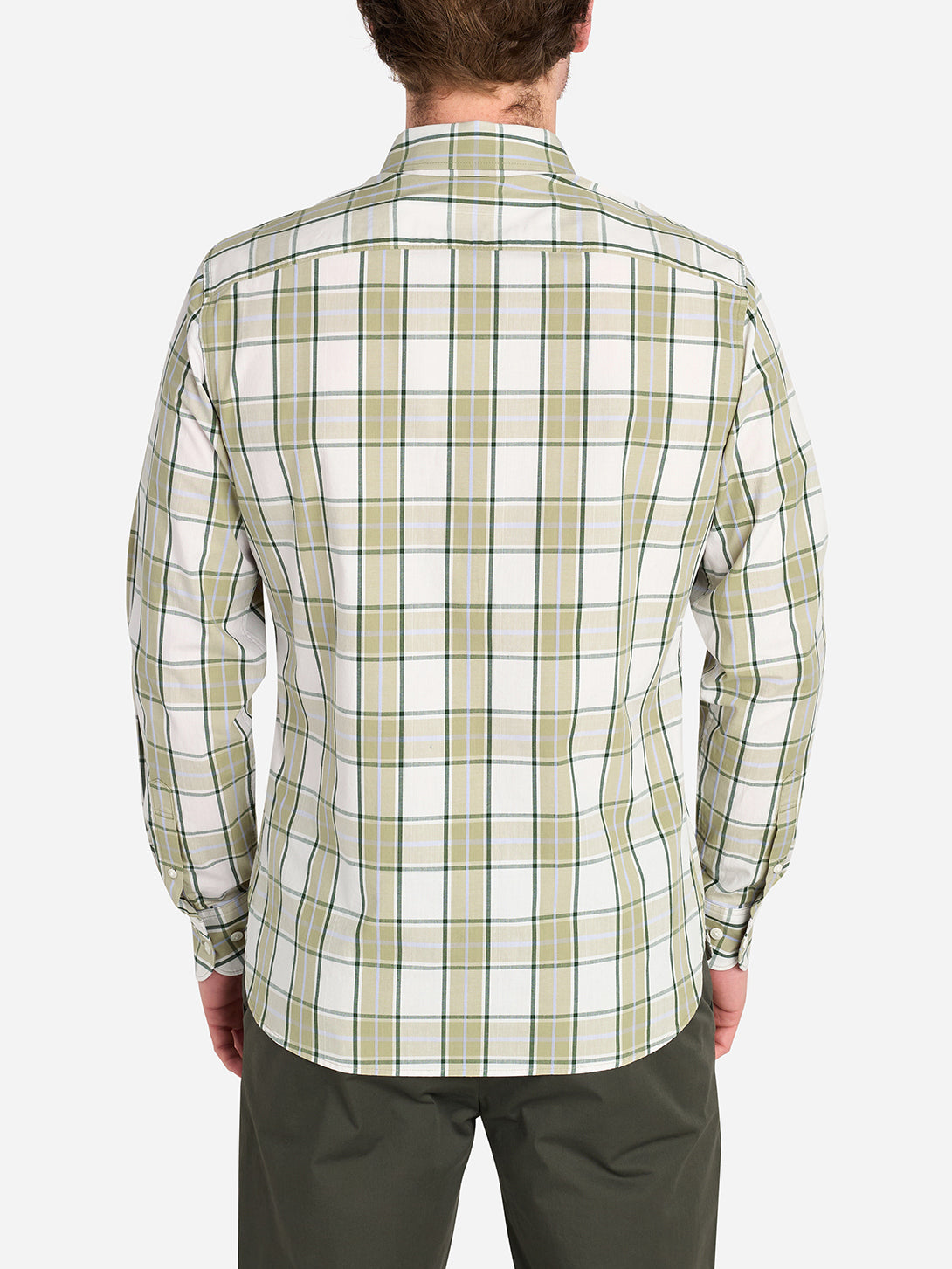 OFF WHITE/DK PINE CHECK Fulton Check Shirt Mens Button Down Plaid Long Sleeve