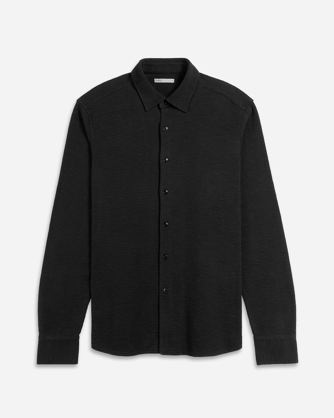 BLACK Darcy Slub Waffle Shirt Mens Textured Button Up Best Seller Waffle Fabric