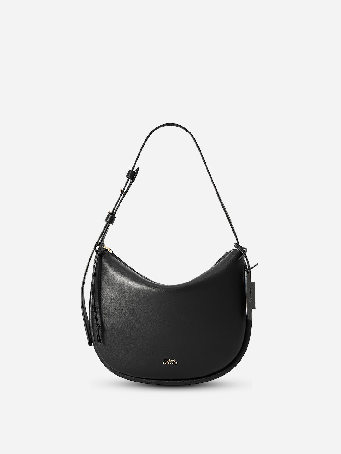 【IONSEOUL】2color Omb leather buckle shoulder bag 4FM138 ON / ELEVEN Leather Bucket Bag for Women - Black and Brown