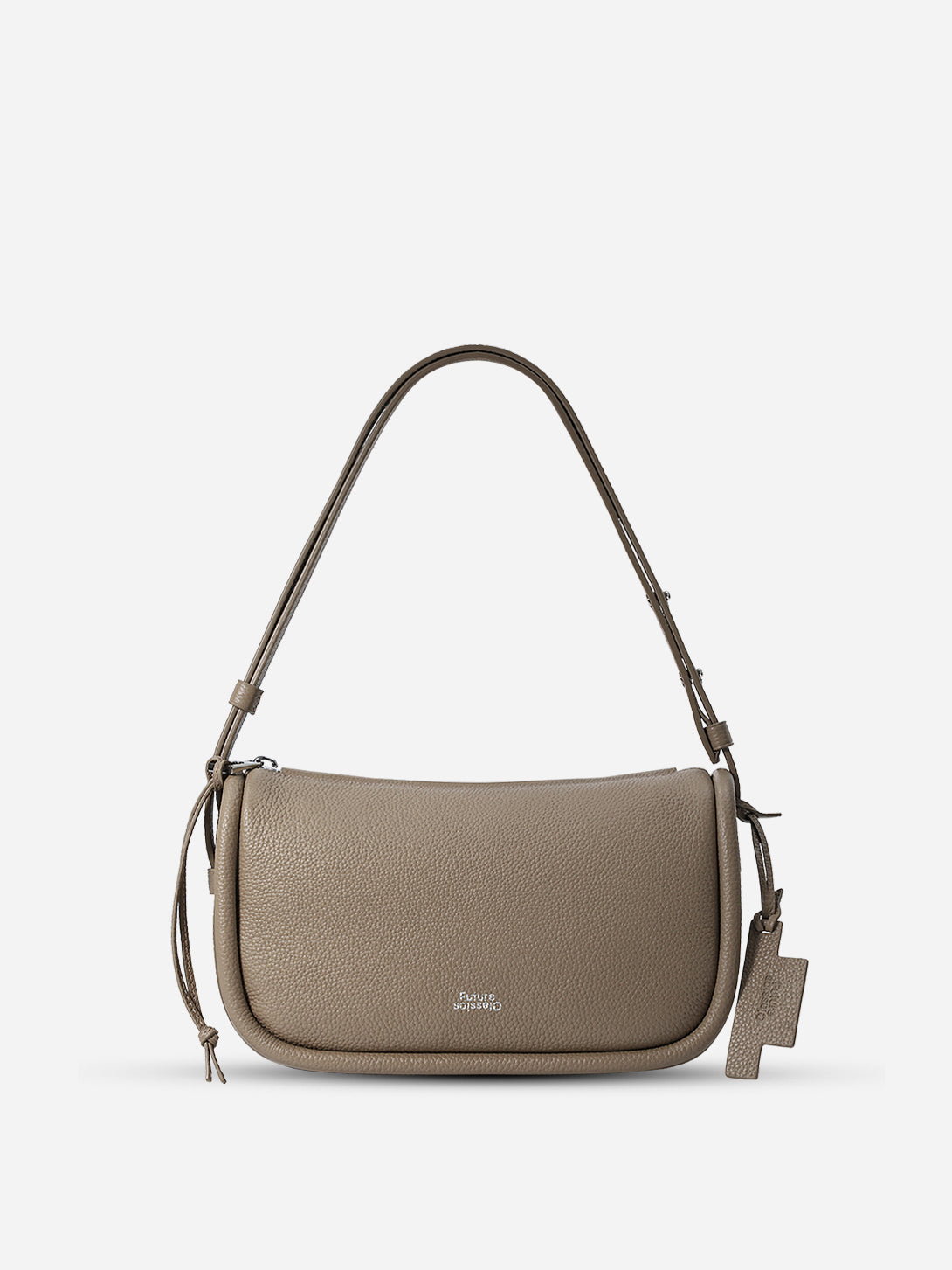 【IONSEOUL】2color Omb leather buckle shoulder bag 4FM138 ON / ELEVEN Leather Bucket Bag for Women - Black and Brown