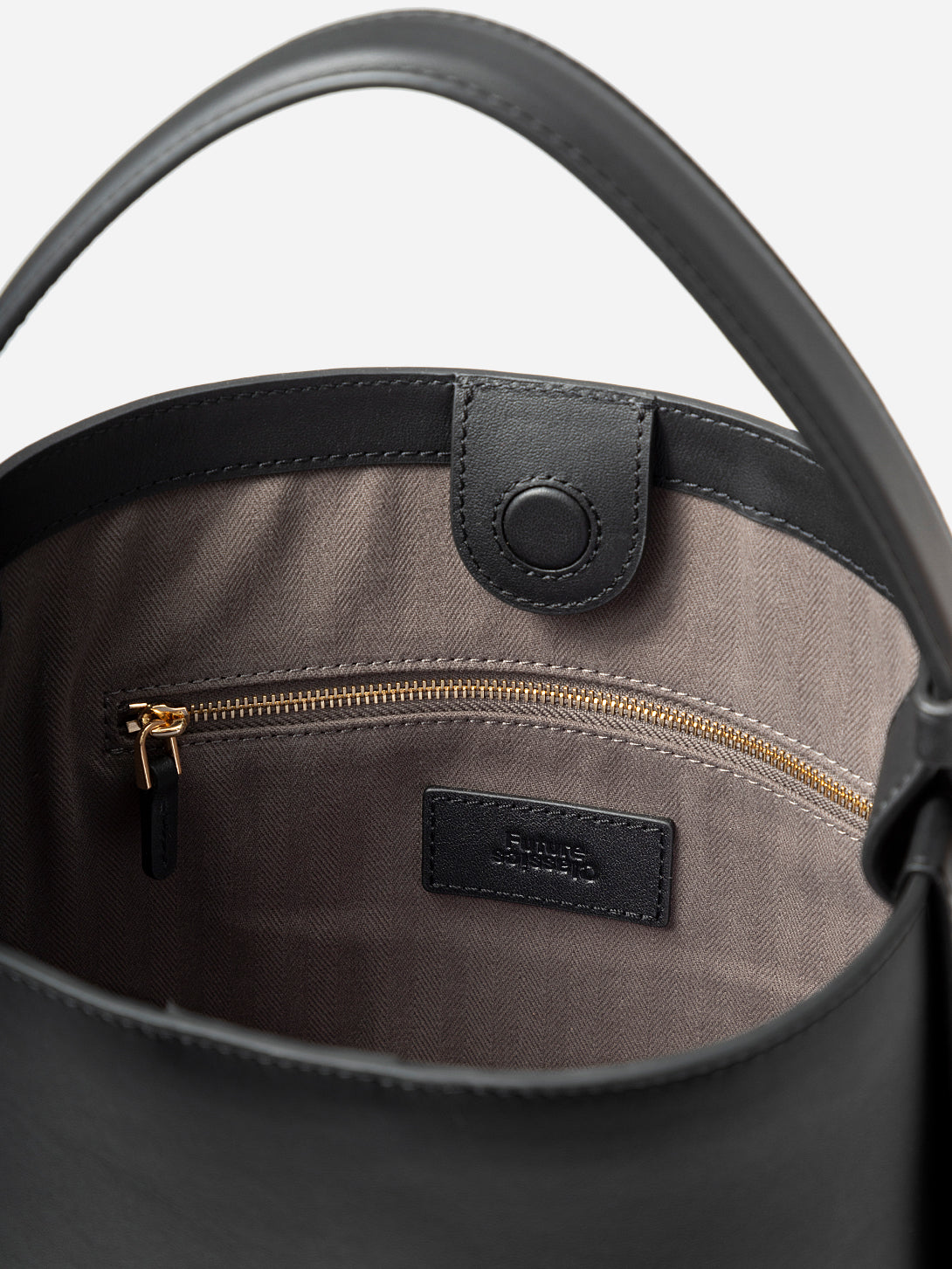 Black Medium Petal Bucket Weather Leather Handbag Womens Leather Goods