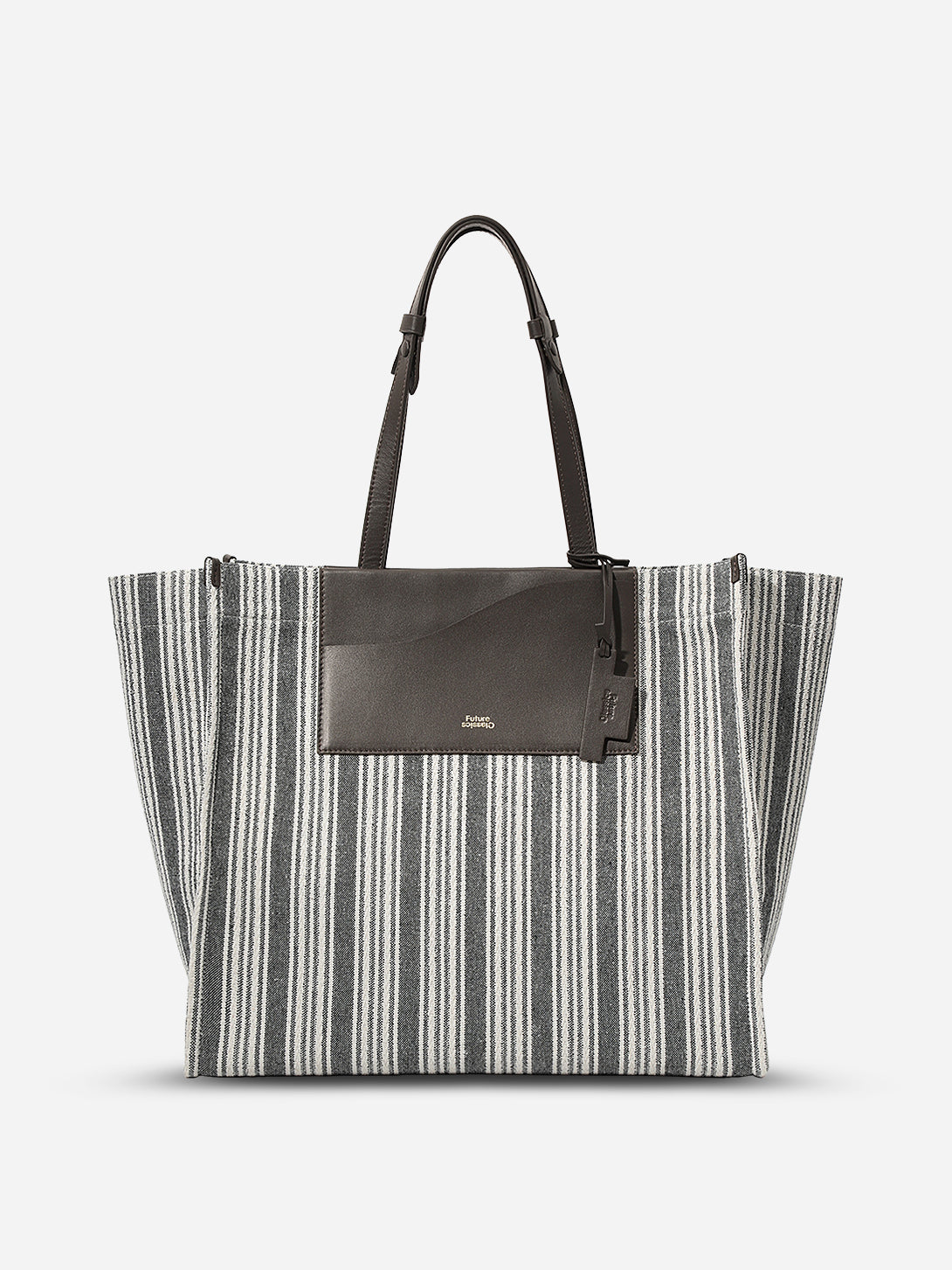 Dark Brown  Canvas Stripes Spread Weekender Womens Stripe Weekend Tote Bag Womens Tote Bag 