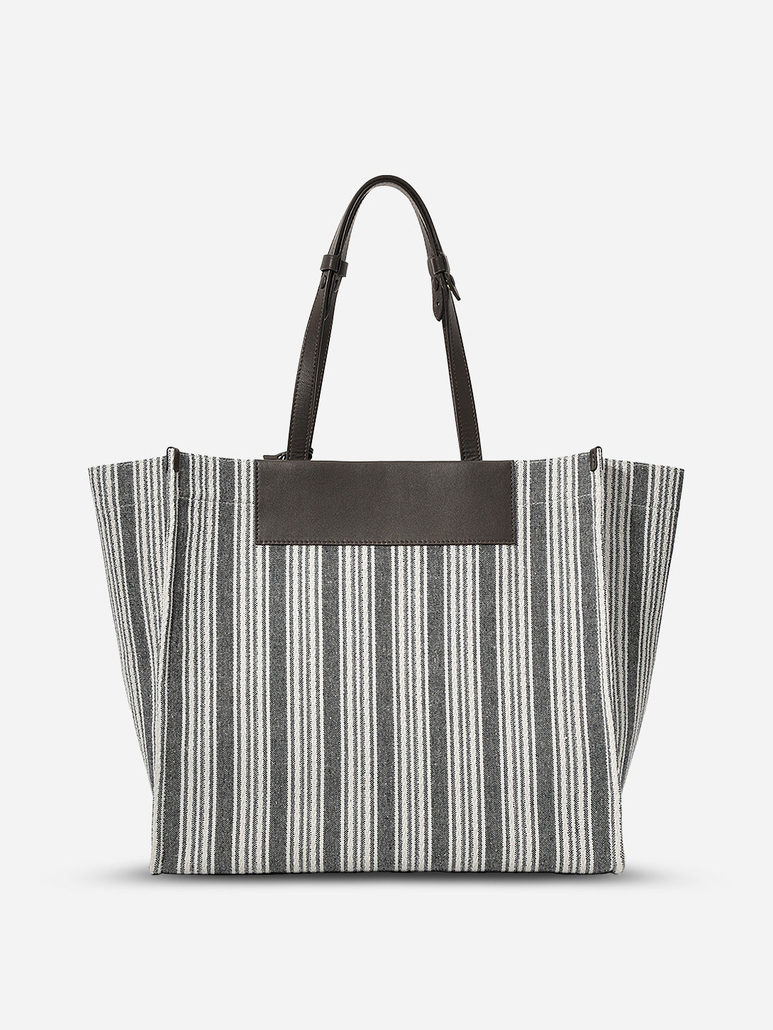 Dark Brown  Canvas Stripes Spread Weekender Womens Stripe Weekend Tote Bag Womens Tote Bag 