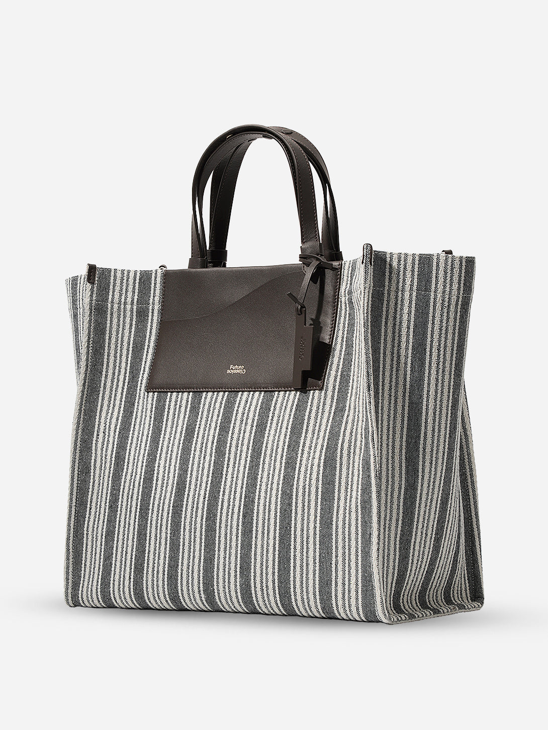 Dark Brown  Canvas Stripes Spread Weekender Womens Stripe Weekend Tote Bag Womens Tote Bag 