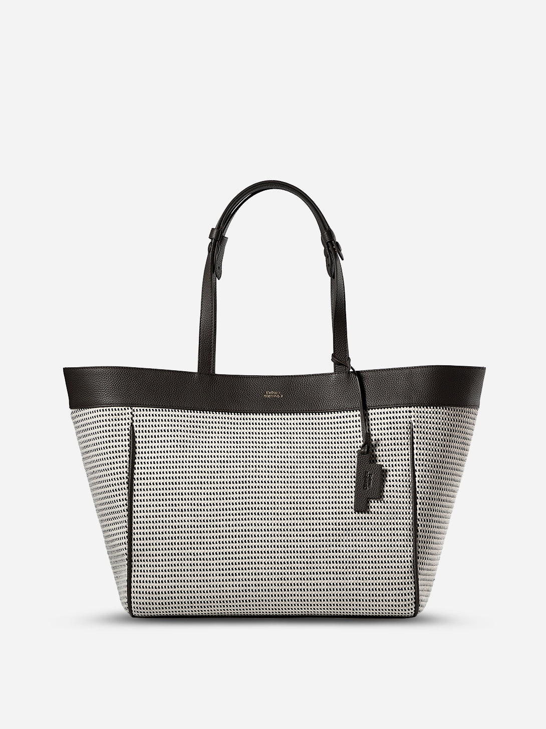 Dk Brown X Canvas Check Everyday Shopper Womens Check Pattern Shopping Bag Womens Leather Bag 