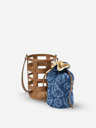 Caramel Medium Cage Bucket Womens Leather Bag 