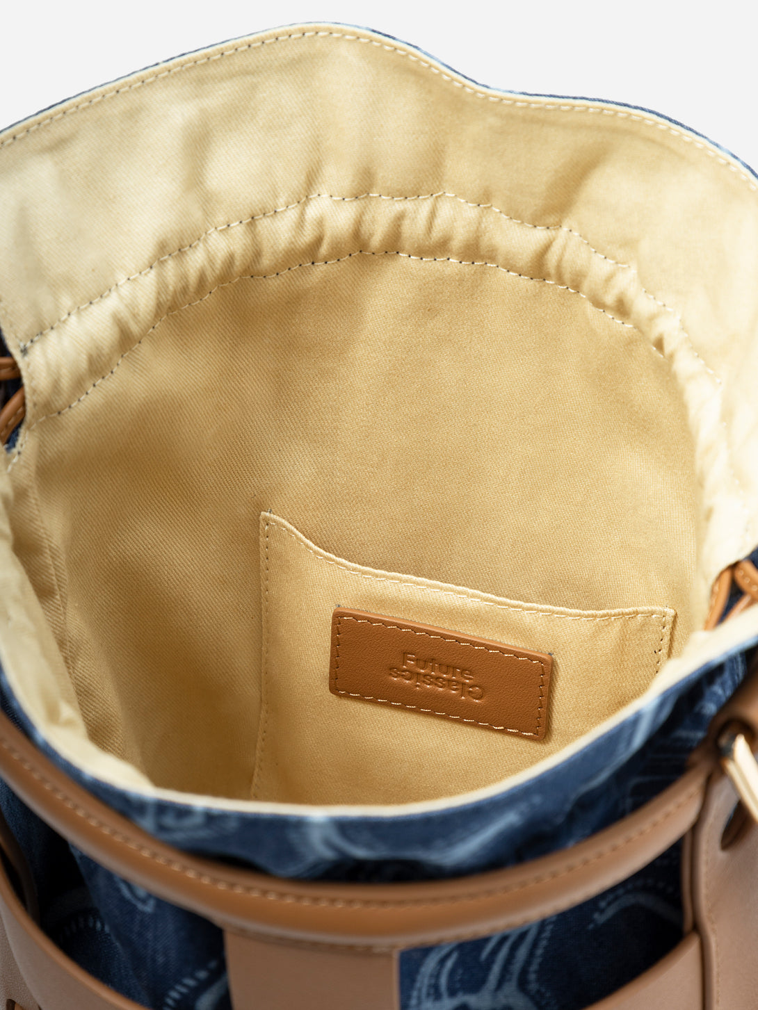 Caramel Medium Cage Bucket Womens Leather Bag 