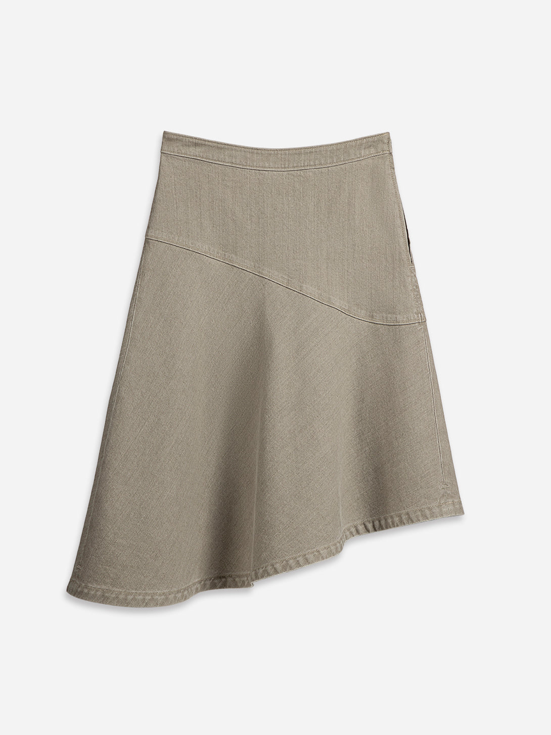 Stone Brown Asymmetric Denim Skirt Sand Womens Light Brown Skirt Summer Skirt 