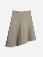 Stone Brown Asymmetric Denim Skirt Sand Womens Light Brown Skirt Summer Skirt 