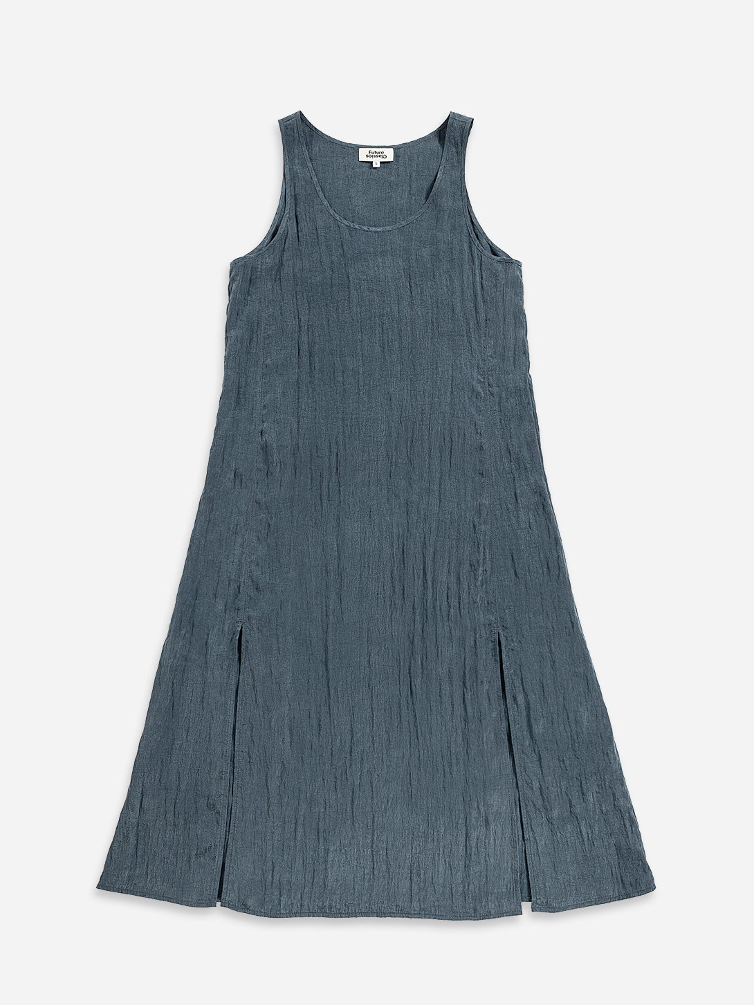 Navy Crinkle Slit Dress Womens Lightweight Summer Dress Navy Womens Dress
