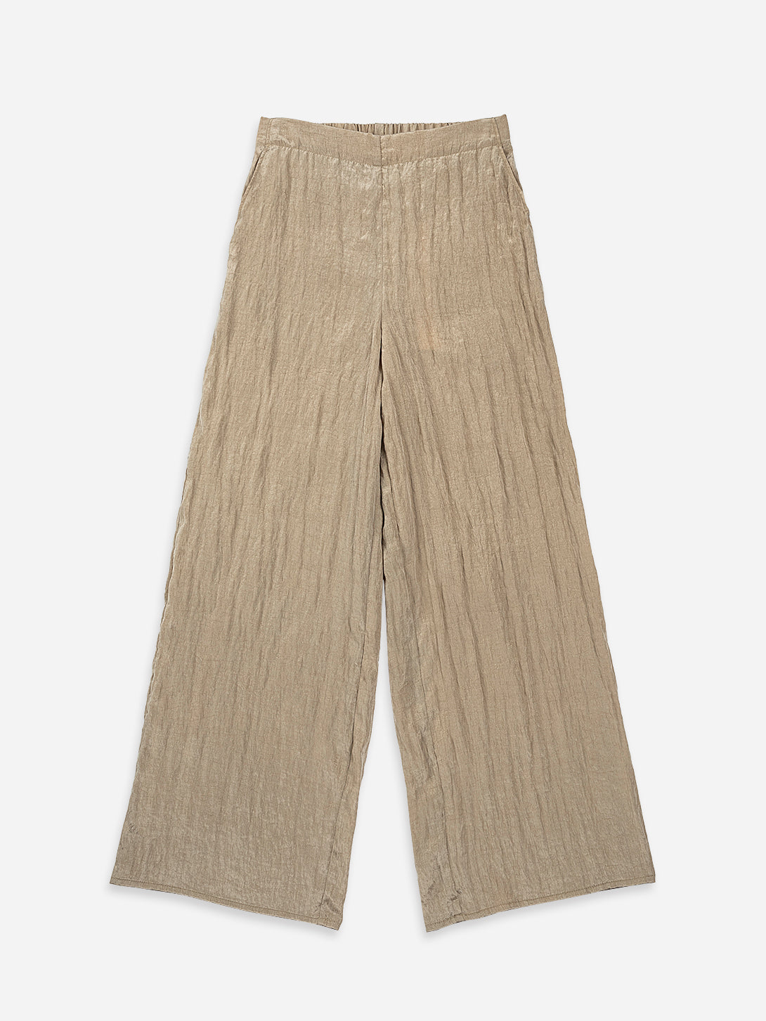 Stone Brown Crinkle Fluid Pants Womens Lightweight Wide leg Pants Womens Summer Pants