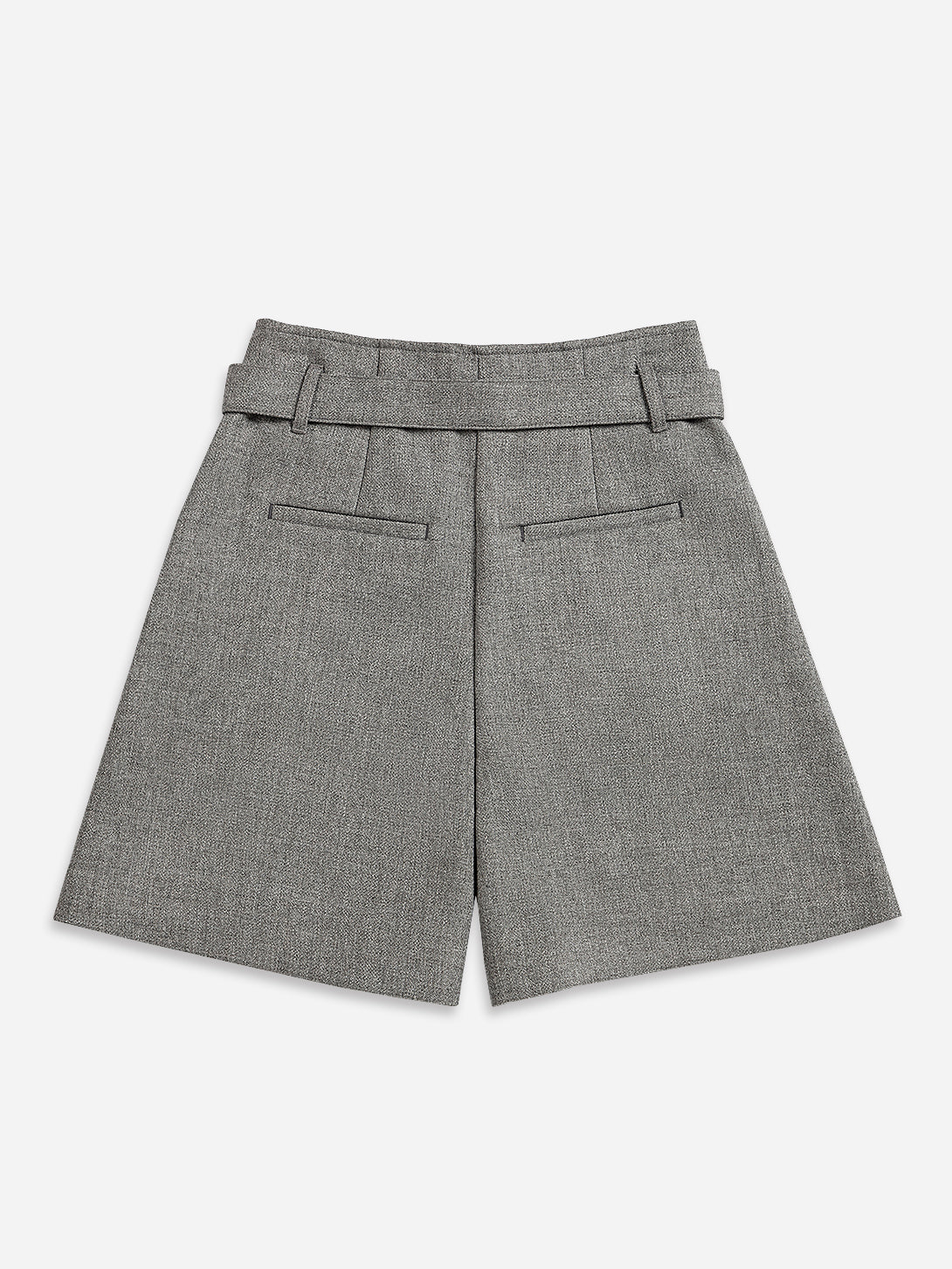Dk Shadow Heather Pleated Belt Shorts Womens Pleated Short Womens Summer Shorts