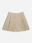 Oatmeal Jacquard Shorts Womens Shorts Lightweight Pleated Summer Shorts Jaquard Shorts Womens 