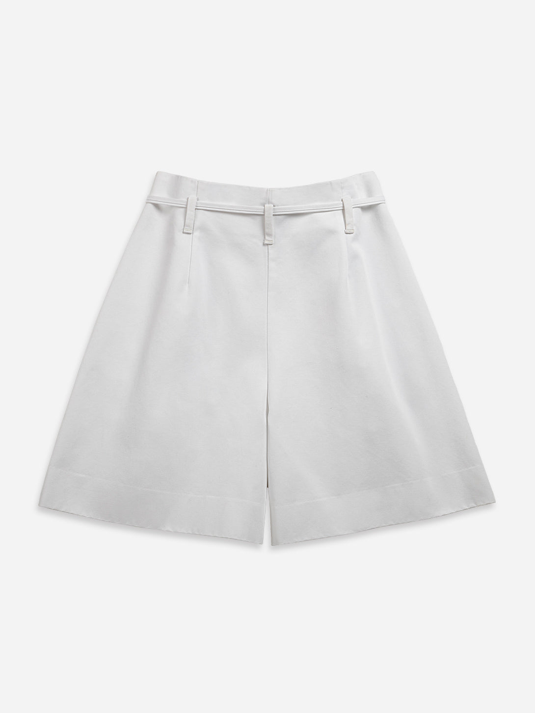Pure White Paperbag Belted Shorts Womens Belted Shorts Pleated Shorts 
