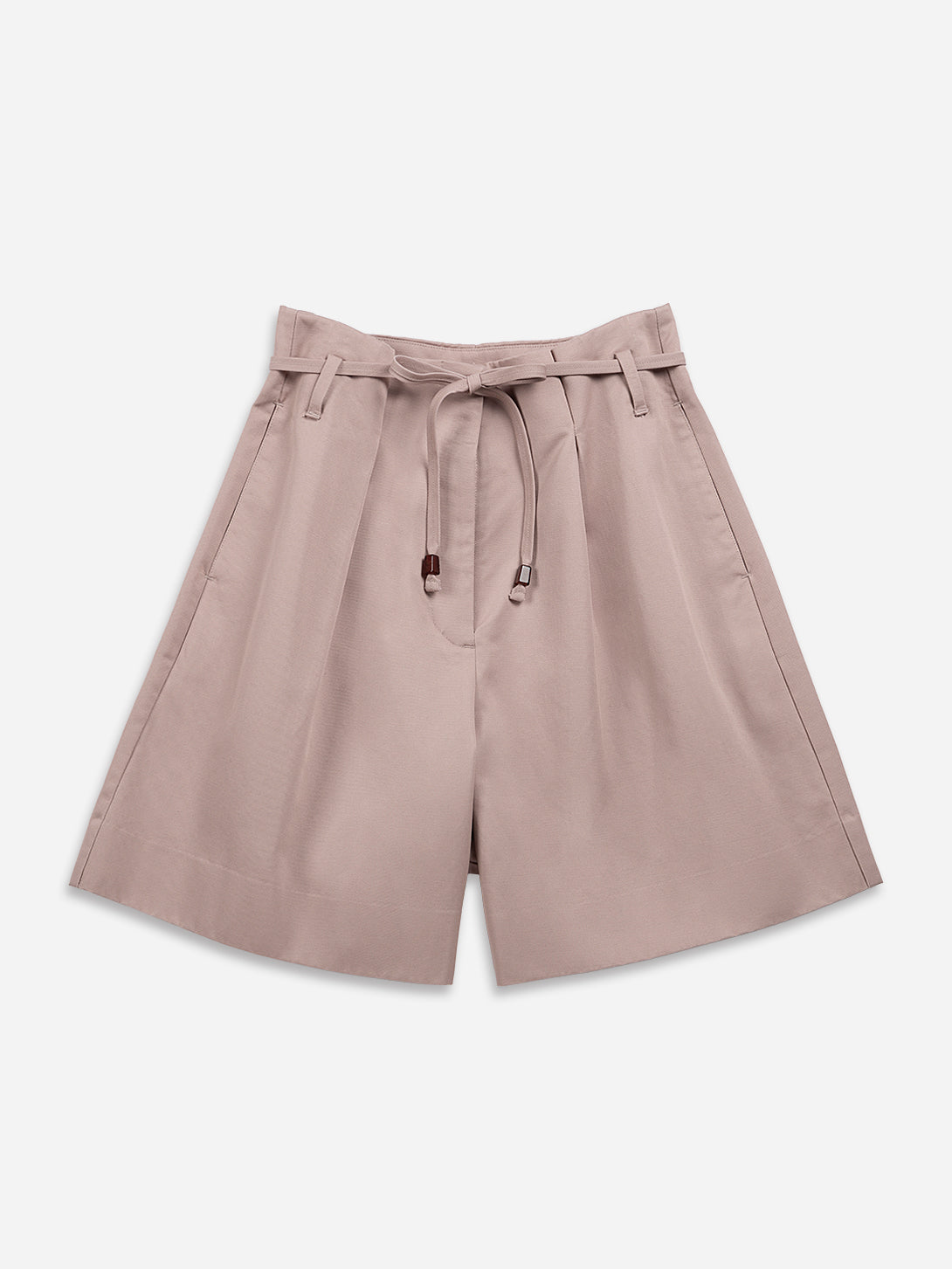 Dusty Rose Paperbag Belted Shorts Womens Belted Shorts Pleated Shorts 