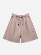 Dusty Rose Paperbag Belted Shorts Womens Belted Shorts Pleated Shorts 