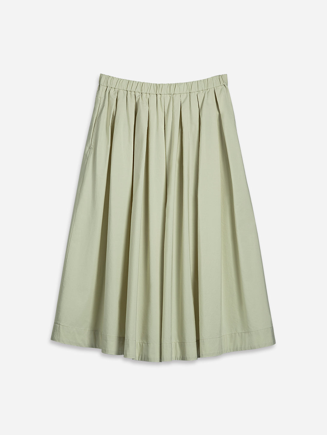 Seaweed Green Voluminous Drape Skirt Womens Medium Length Skirt Green Skirt 