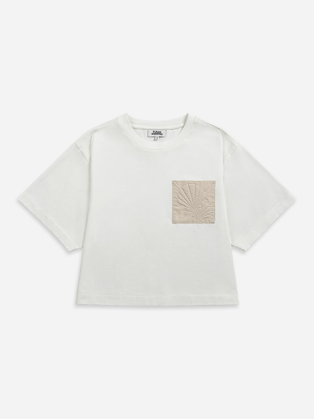 Off White Seashell Pocket SS Tee Womens Short Sleeve Tee Pocketed Tee Shirt Summer Tee 