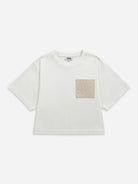 Off White Seashell Pocket SS Tee Womens Short Sleeve Tee Pocketed Tee Shirt Summer Tee 