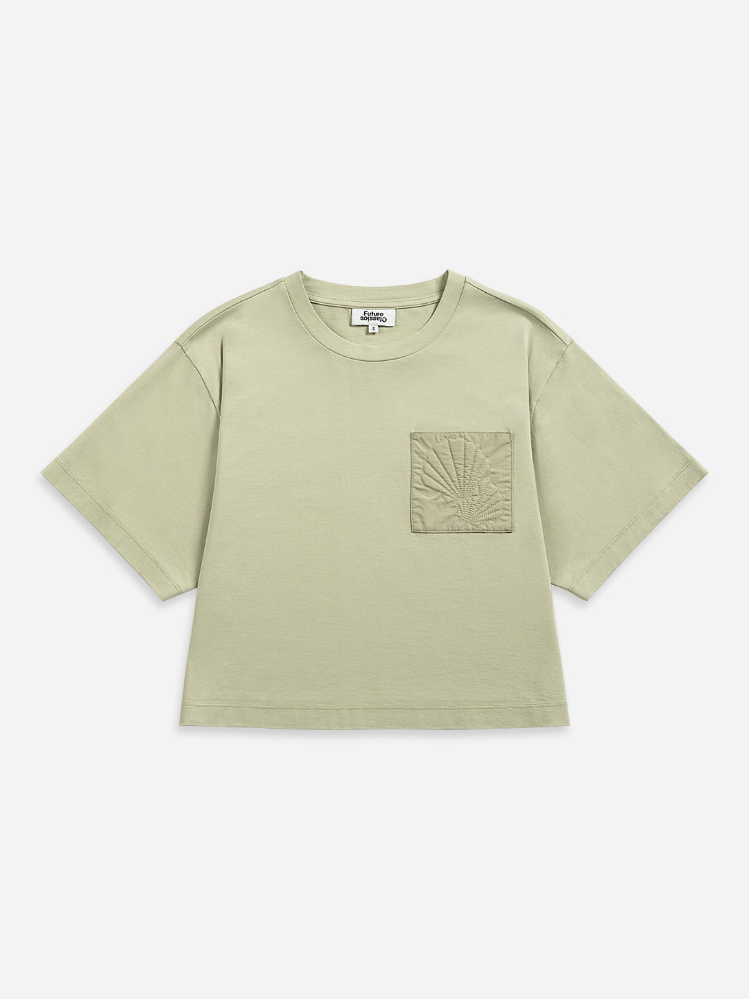 Seaweed Green Seashell Pocket SS Tee Womens Short Sleeve Tee Pocketed Tee Shirt Summer Tee 