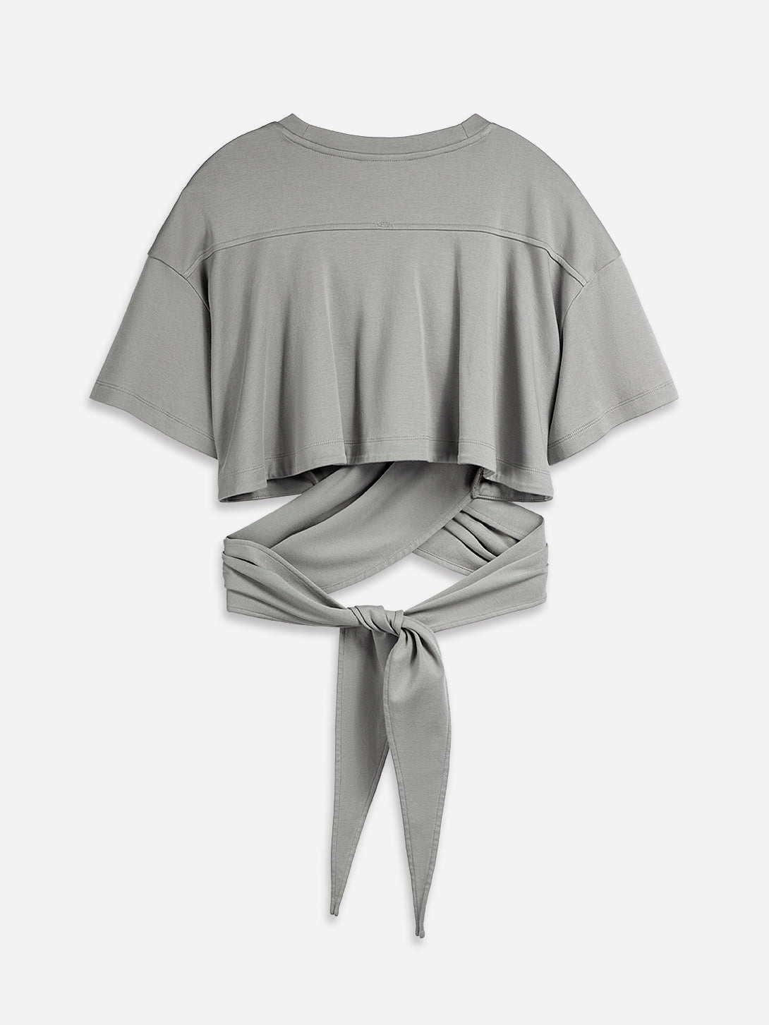 Dk Shadow Cropped Wrap Tee Womens Short Sleeve Wrap Tee 