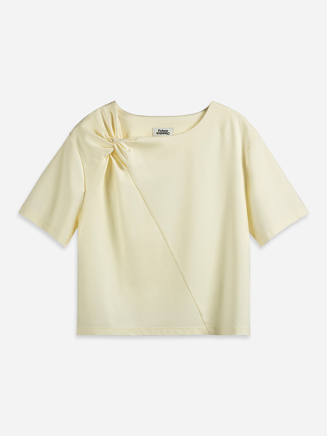 Seedpearl Knotted Shoulder SS Tee Womens Short Sleeve Tee Summer Crew Neck Tee 