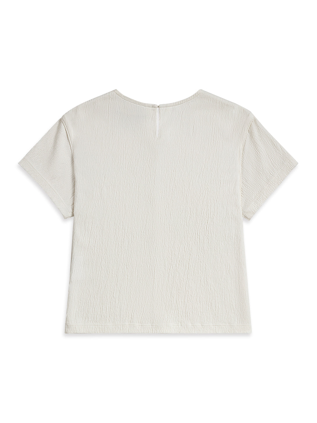 Off White Crinkle SS Top Womens Lightweight Top Short Sleeve Summer Top  Womens Shirt