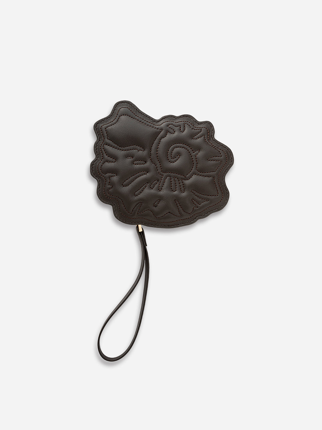 Dk Brown Sea Snail Jewellery Pouch Womens Leather Small Pouch 