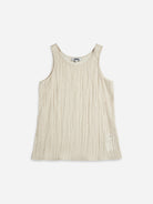 Oatmeal Crinkle Fluid Tank Top Womens Tank Top Lightweight Summer Top 