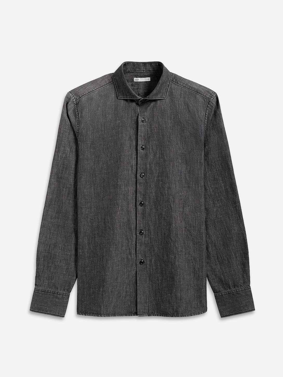 Mid Black Arthur Denim Shirt Mens Cutaway Collar Shirt Mens Button Up Mens Black Shirt 