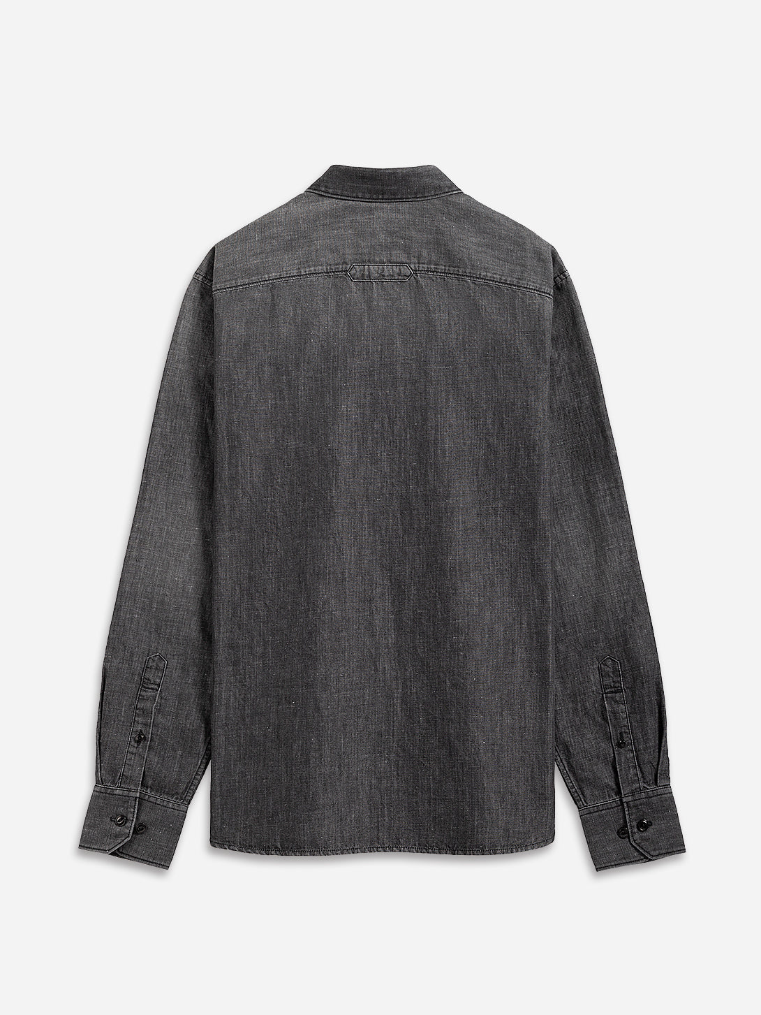 Mid Black Arthur Denim Shirt Mens Cutaway Collar Shirt Mens Button Up Mens Black Shirt 