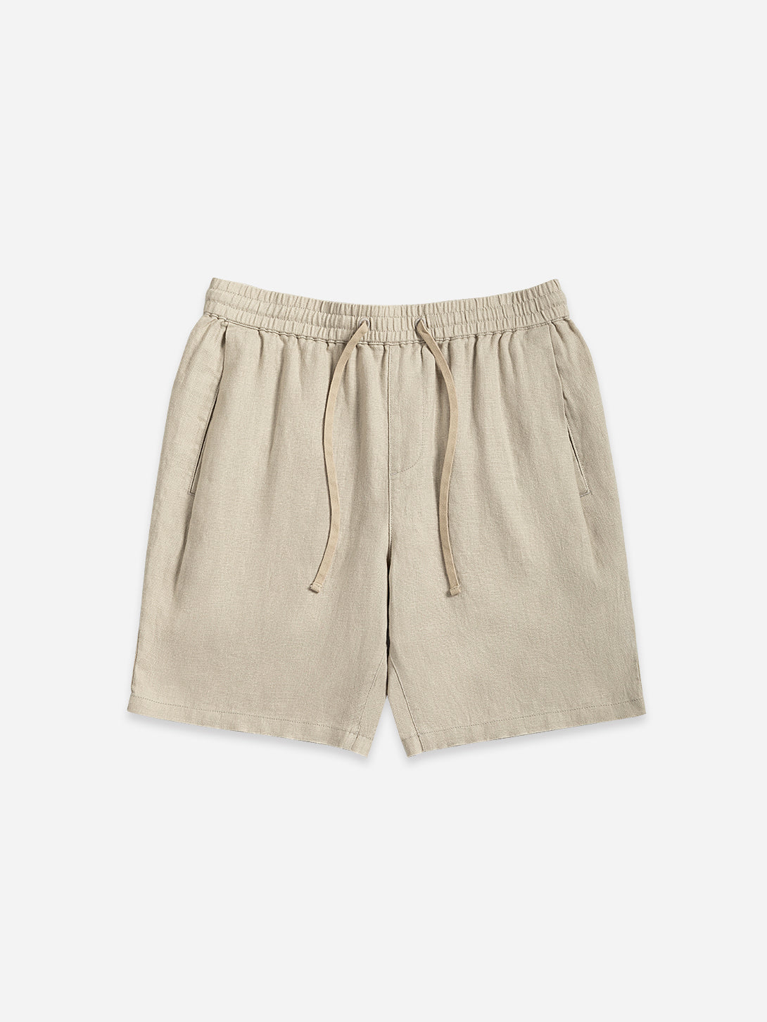 Lt Beige Ward Linen Shorts Mens Linen Drawstring Shorts 