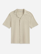 Silver Birch Rockaway Slub Waffle Shirt Mens Camp Collar Short Sleeve Waffle Knit 