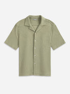 Tea Rockaway Slub Waffle Shirt Mens Camp Collar Short Sleeve Waffle Knit 