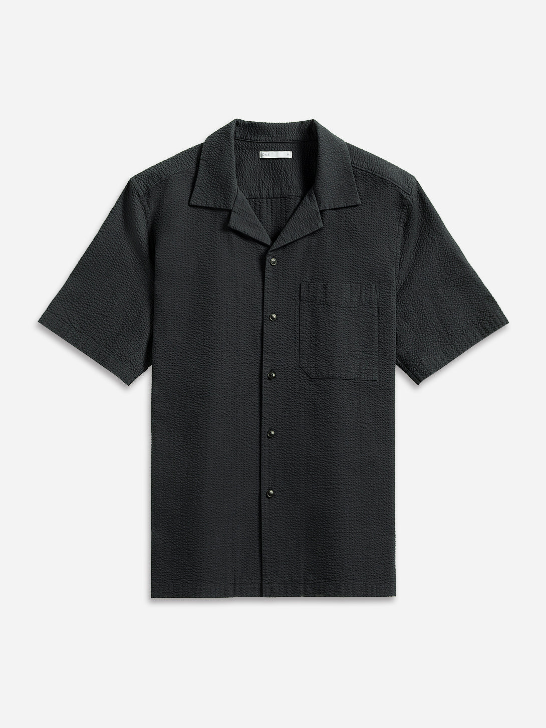 Black Rockaway Seersucker Shirt Mens Seersucker Camp Collar Shirt Mens Lightweight Shirt 