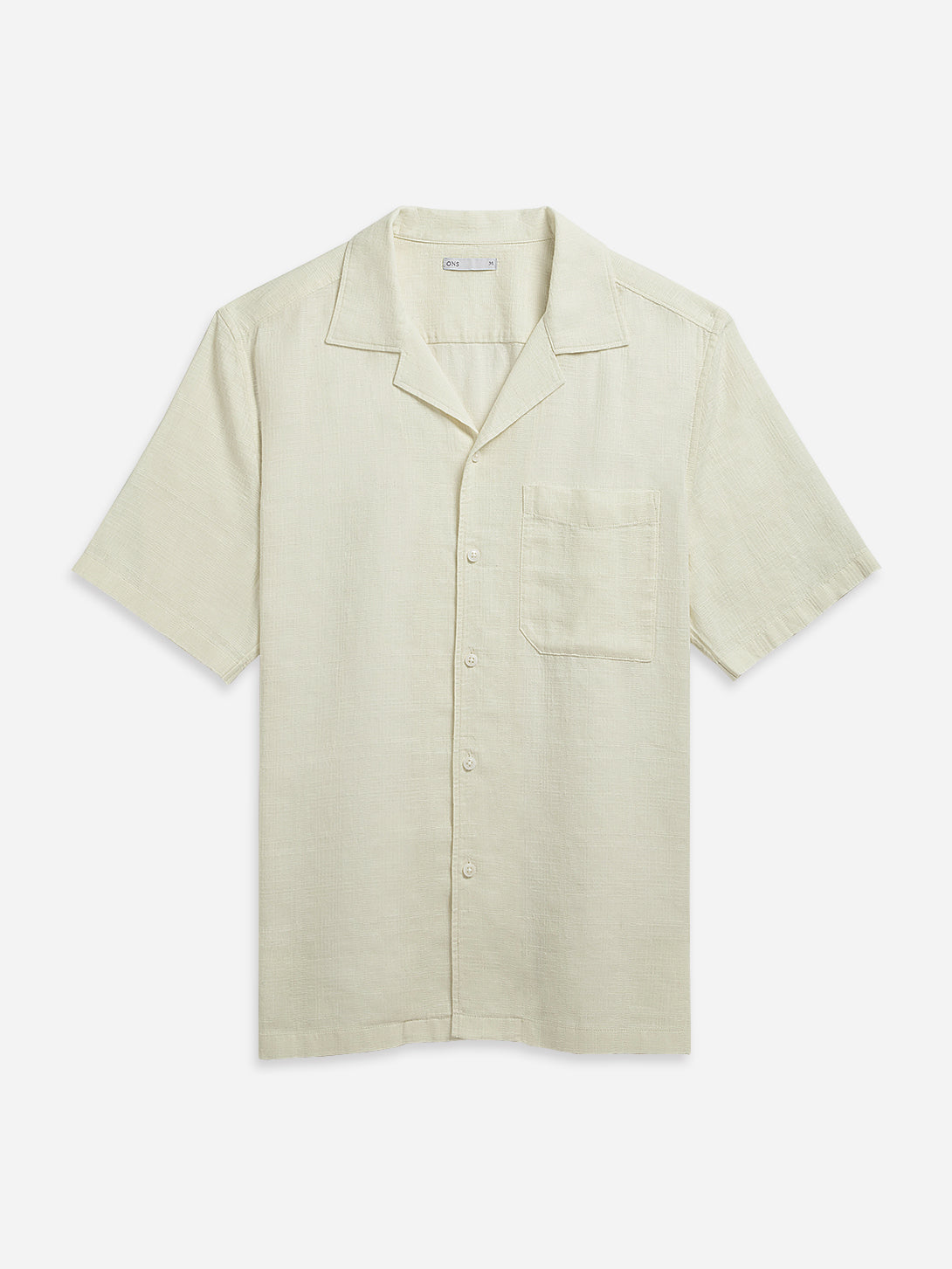 Silver Birch Rockaway Linen Cotton Shirt Mens Camp Collar Linen Shirt Chest Pocket Short Sleeve Tee