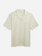 Silver Birch Rockaway Linen Cotton Shirt Mens Camp Collar Linen Shirt Chest Pocket Short Sleeve Tee
