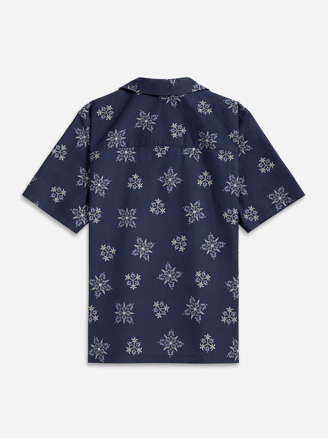 Navy Print Rockaway Printed Shirt Mens Printed Camp Collar Shirt 