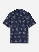 Navy Print Rockaway Printed Shirt Mens Printed Camp Collar Shirt 
