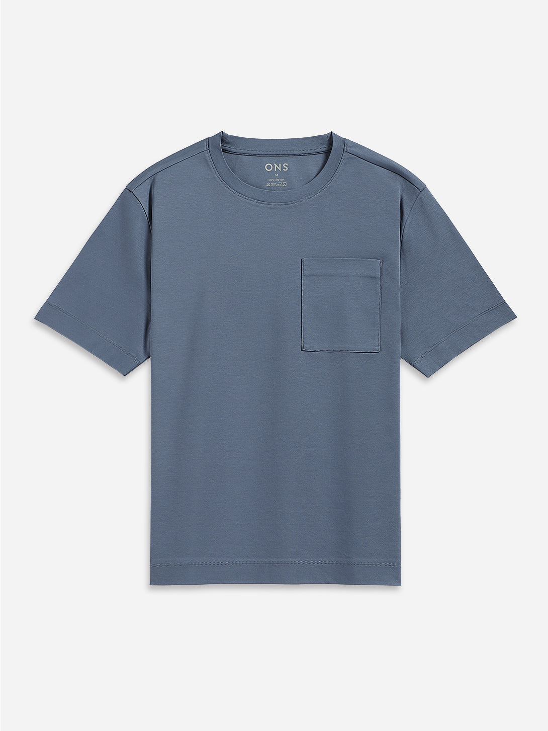 Vintage Indigo Baseile Pocket Tee Mens Relaxed Fit Tee Mens Stretch Tee Short Sleeve Summer Shirt Chest Pocket 