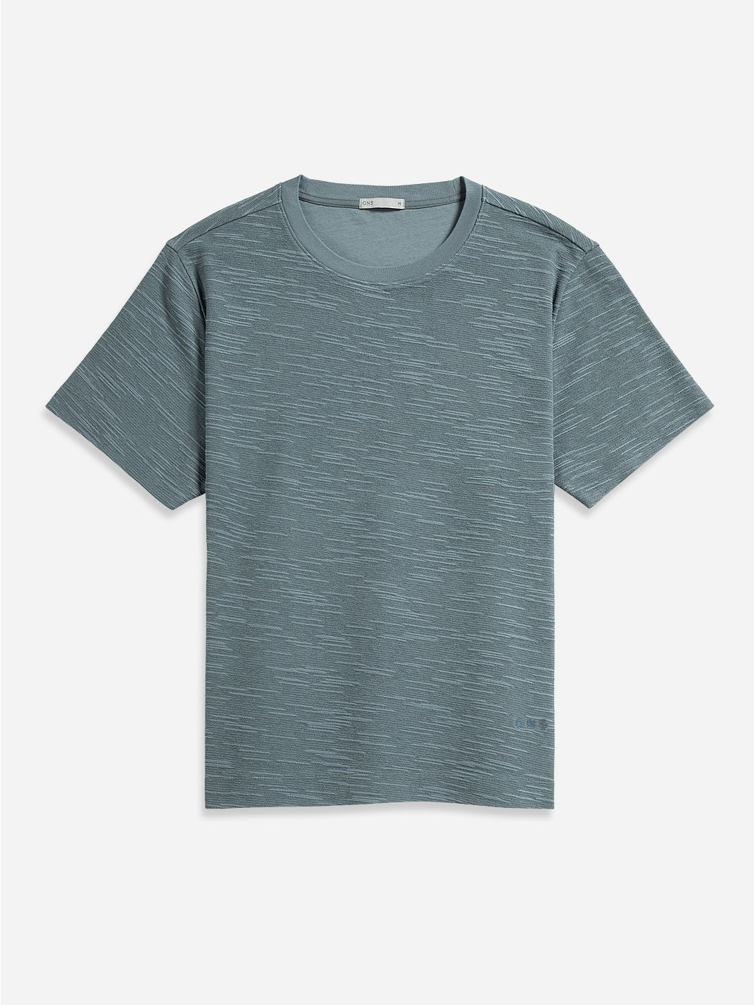 Stormy Blue Baseile Slub Tee Mens Slub Waffle Tee Summer T-Shirt Mens Short Sleeve Shirt Mens Waffle Shirt 