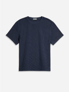 Navy Baseile Waffle Tee Mens Heavyweight Tee Relaxed Fit Shirt Waffle Knit Tee Mens Summer Shirt 