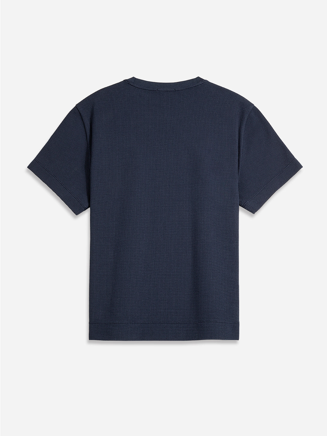 Navy Baseile Waffle Tee Mens Heavyweight Tee Relaxed Fit Shirt Waffle Knit Tee Mens Summer Shirt 