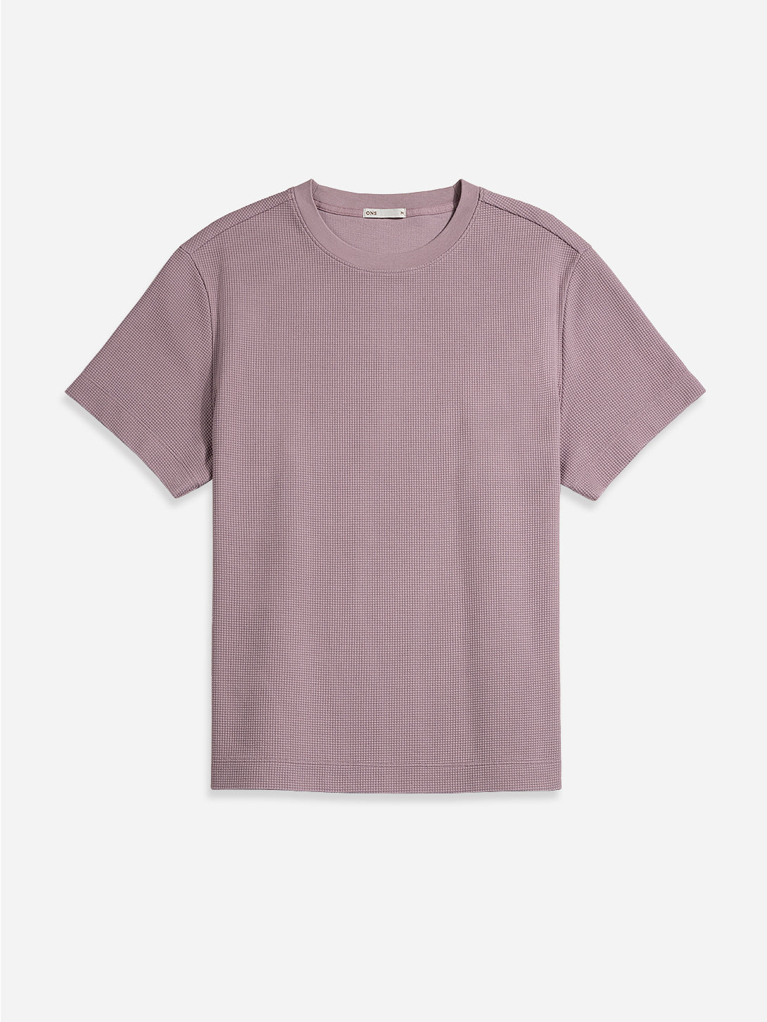 Dusty Purple Baseile Waffle Tee Mens Heavyweight Tee Relaxed Fit Shirt Waffle Knit Tee Mens Summer Shirt 